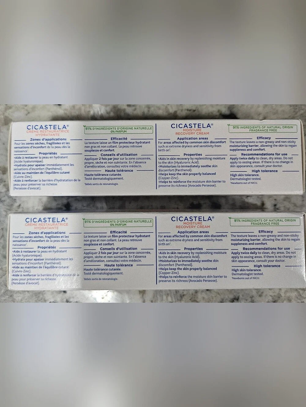 Lot Of 2 Mustela Cicastela Moisture Recovery Cream Baby Ointment 1.35 oz 02/2029